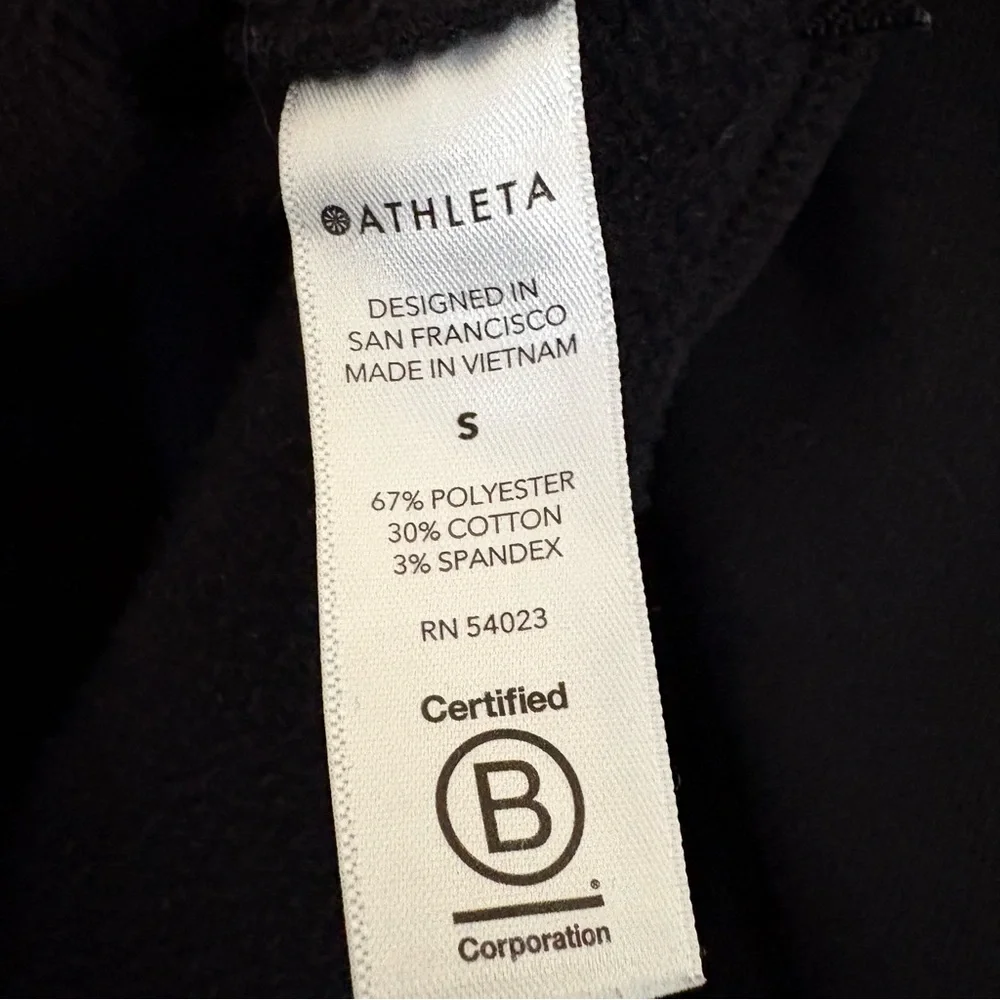 Athleta Cozy Karma Side Zip Sweatshirt Funnel Neck Pullover Black Size Small - Picture 10 of 13